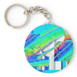 Aqua Rainbow Abstract Keychains