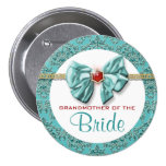 Aqua red gold damask "bridal buttons"
