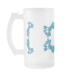 Aqua Roses Frosted Mug