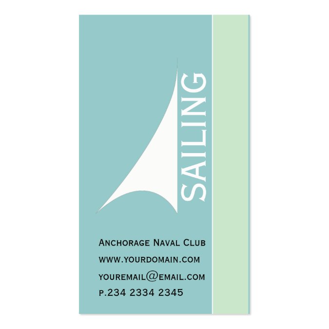 Aqua Sail Boat Sailing Business Card Template