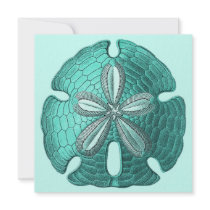 Aqua Sand Dollar Invitation