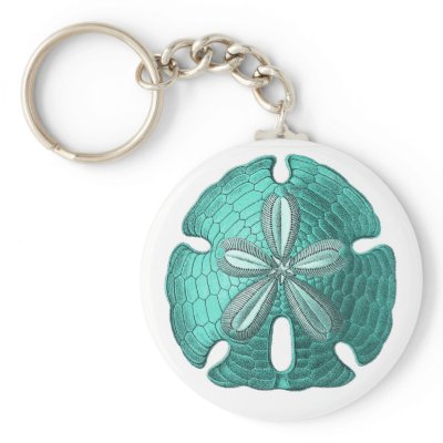 Aqua Sand Dollar Key Chain by BirdsOfParadise