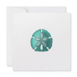 Aqua Sand Dollar Modern Wedding Invitation