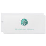 Aqua Sand Dollar Modern Wedding Invitation