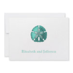 Aqua Sand Dollar Modern Wedding Invitation