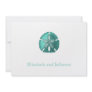 Aqua Sand Dollar Modern Wedding Invitation
