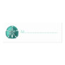 Aqua Sand Dollar Reception Table Seating Cards Business Cards