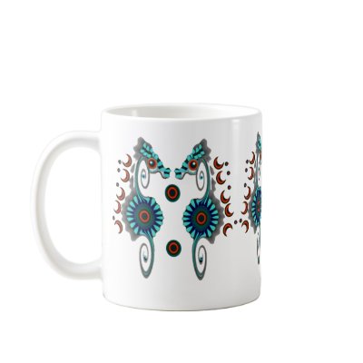 Aqua Sea Horse Mug by Daorge_Productions