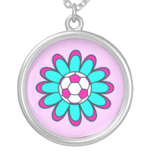 Aqua Soccer Girl Pendant