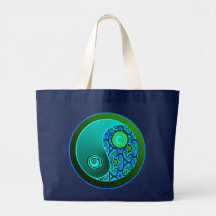 Aqua Swirls Yin Yang Bag