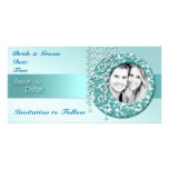 Aqua Turquoise Save the Date Custom Photo Card