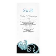 aqua Wedding program Customized Rack Card