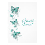 aqua white birthday engagement wedding personalized invitation