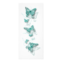 Aqua white engagement wedding anniversary custom announcements