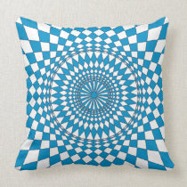 Aqua & White Geometric Circle Throw Pillow pillows