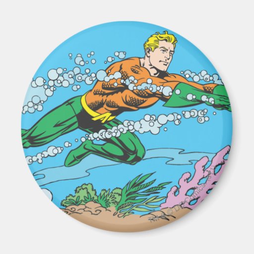 Aquaman Dashes Thru Water Refrigerator Magnet
