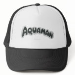 Aquaman Grunge Black Logo Trucker Hat