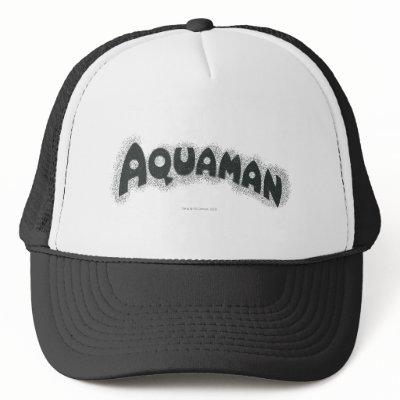 Aquaman Grunge Black Logo Trucker Hat by JusticeLeague
