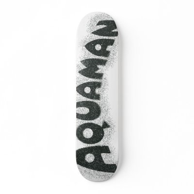 Aquaman Grunge Black Logo Skateboards by JusticeLeague