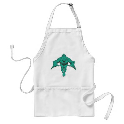 Aquaman Lunging Forward - Teal Apron by JusticeLeague