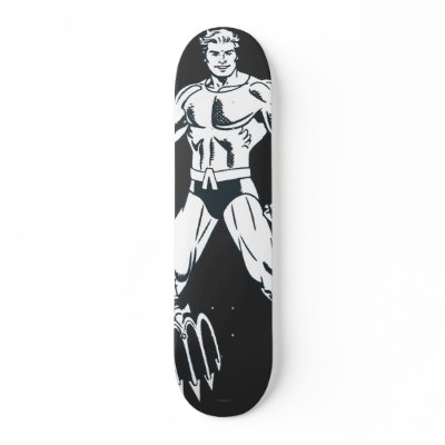 Aquaman with Pitchfork BW Skate Boards by JusticeLeague