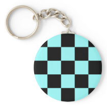 "Aquamarine Chequerboard" Key Chain