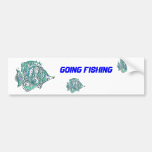 Aquamarine Fantasy Swirly Fish Bumper Sticker