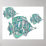 Aquamarine Fantasy Swirly Fish