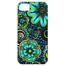 Aquamarine Floral iPhone 5 Cases