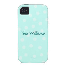 Aquamarine Polkadot iPhone Case iPhone 4/4S Cases