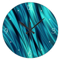 Aquamarine silky waves wallclock