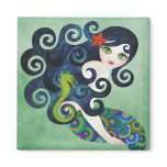 Aquamarine, the Teenage Mermaid Refrigerator Magnet