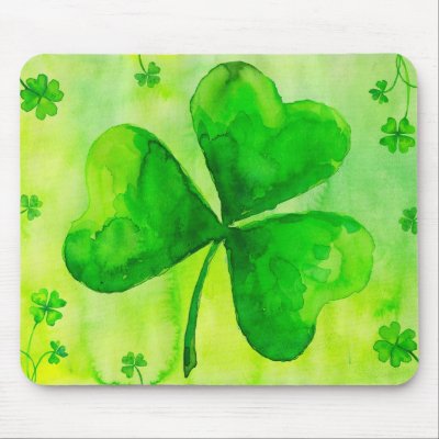 Aquarelle clover mousepad by 1enchik