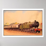 Aquarelle vintage locomotive Remembrance Print