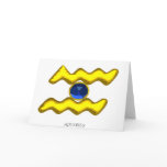 AQUARIUS Blue Sapphire & Gold Zodiac Birthday Cards