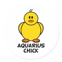 Aquarius Chick Sticker
