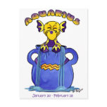 aquarius cute zodiac baby dragon postcard