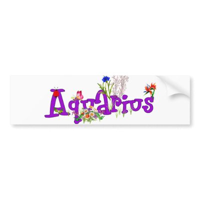 Aquarius Flowers Bumper Stickers by sun_signs