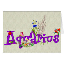 Aquarius Flowers Cards