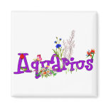 Aquarius Flowers Fridge Magnet