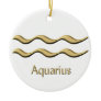 Aquarius gold symbol ornament