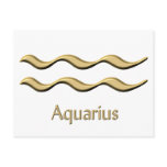 Aquarius gold symbol postcards