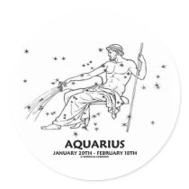 Aquarius (January 20th - February 18th) Round Stickers