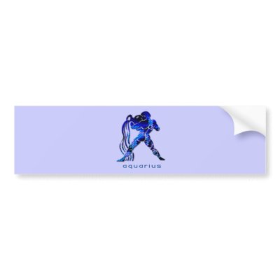 Aquarius Sign Bumper Sticker by BirthdayHoroscopes