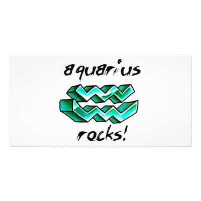 Aquarius Sign design! Custom Photo Card by angeria