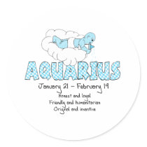 Aquarius Round Sticker