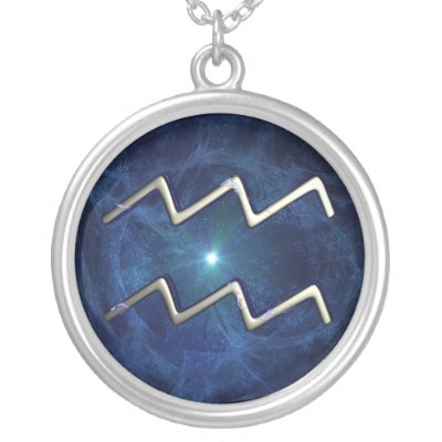 Aquarius symbol pendants by packratgraphics