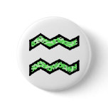 Aquarius Symbol (style 1_green) button