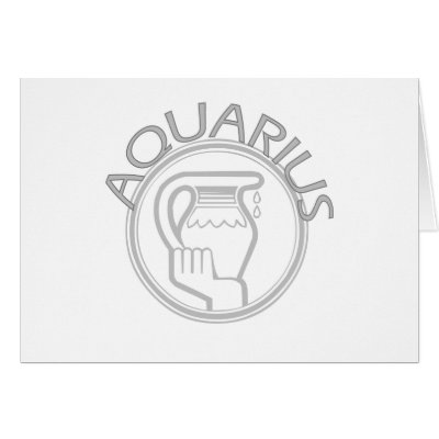 Aquarius Teal Greeting Card by horoscope_signs