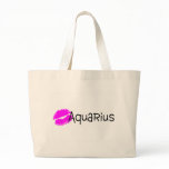 Aquarius with Pink Kiss Tote Bags